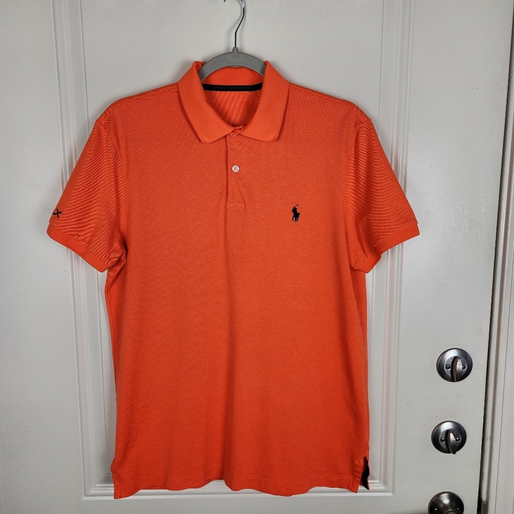 RLX Ralph Lauren Performance Men's Polo Shirt Golf Casual Orange Size L Large
